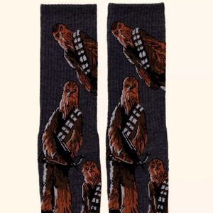 Star Wars Chewbacca Allover Print Crew Socks Unisex OSFM Shoe Sizes 6-12 New